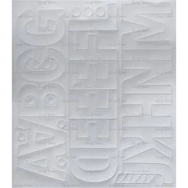 Öntapadós matrica, 5 cm-es, betűlap, ABC első fele, fehér