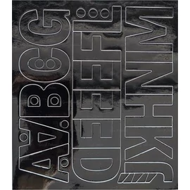 Öntapadós matrica, 5 cm-es, betűlap, ABC első fele, fekete