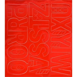 Öntapadós matrica, 5 cm-es, betűlap, ABC második fele, piros