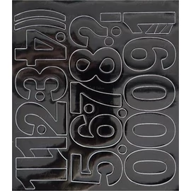 Öntapadós matrica, 5 cm-es, számlap, fekete