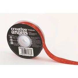 Szatén szalag, 15 mm x 22 m, piros vegyes pöttyökkel