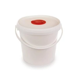 Vödör szöszmentes törlőkendő adagolásához, visszazárható fedéllel, 6,5 l, fehér