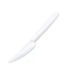 Kés, műanyag, többször használatos, 18 cm, 50 db, fehér