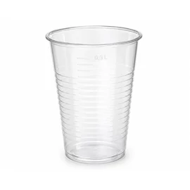 Műanyag pohár, 3 dl, 50 db, víztiszta