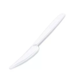 Kés, műanyag, többször használatos, 18 cm, 50 db "Premium", fehér