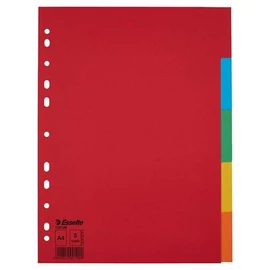 Regiszter, karton, A4, 5 részes, ESSELTE "Economy", színes