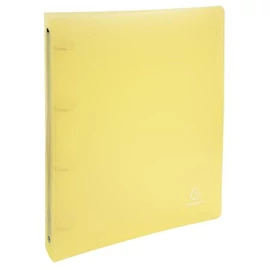 Gyűrűs könyv, 4 gyűrű, 40 mm, A4, PP, EXACOMPTA, pasztell sárga