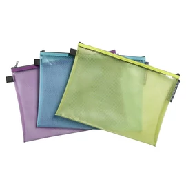 Rendszerező tasak, cipzáras, hálós, A4, EXACOMPTA "Pop`NCo", vegyes