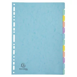 Regiszter, karton, A4, 12 részes, EXACOMPTA "Aquarel"