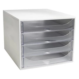 Irattároló, műanyag, 4 fiókos, EXACOMPTA "Ecobox Office", szürke-áttetsző