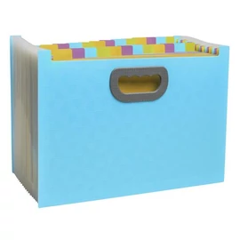 Harmonika irattartó, A4, PP, 24 rekeszes, EXACOMPTA "Pop`NCo", ciánkék