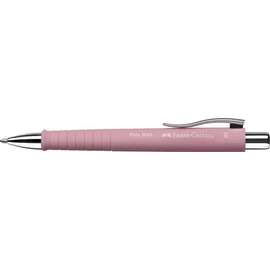 Golyóstoll, 1 mm, XB, nyomógombos, rózsaszín tolltest, FABER-CASTELL "Poly Ball", kék