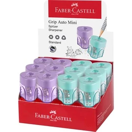 Hegyező display, egylyukú, tartályos FABER-CASTELL "GRIP Auto Mini", vegyes pasztell színek
