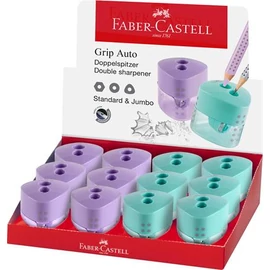 Hegyező display, kétlyukú, FABER-CASTELL, "Grip Auto", vegyes pasztell színek