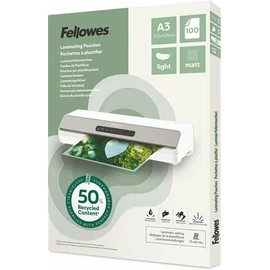 Meleglamináló fólia, 80 mikron, A3, matt, 100 db, FELLOWES "Light"