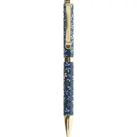 Golyóstoll, 1,0 mm, arany színű klip, sötétkék tolltest, FILOFAX "Garden", fekete