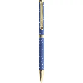 Golyóstoll, 1,0 mm, arany színű klip, kék tolltest, FILOFAX "Indigo", fekete