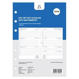 Kalendárium betét, tervező, heti, A5 (L), FILOFAX, 2027