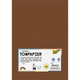 Színes papír, A4, 130 g, 100 lap, FOLIA, csokoládébarna