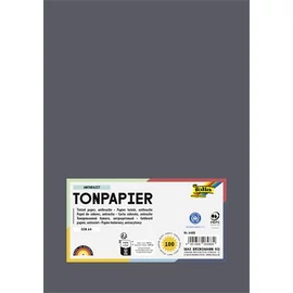 Színes papír, A4, 130 g, 100 lap, FOLIA, antracitszürke