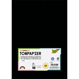 Színes papír, A4, 130 g, 100 lap, FOLIA, fekete