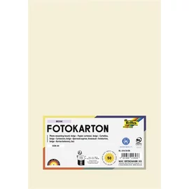 Dekorkarton, 2 oldalas, A4, 300 g, 50 lap, FOLIA, bézs