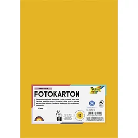 Dekorkarton, 2 oldalas, A4, 300 g, 50 lap, FOLIA, mélysárga