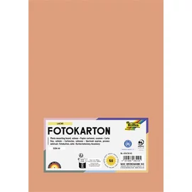 Dekorkarton, 2 oldalas, A4, 300 g, 50 lap, FOLIA, lazacszínű