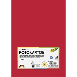 Dekorkarton, 2 oldalas, A4, 300 g, 50 lap, FOLIA, tűzpiros