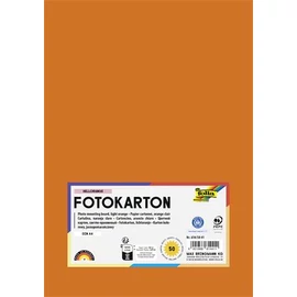 Dekorkarton, 2 oldalas, A4, 300 g, 50 lap, FOLIA, világosnarancs
