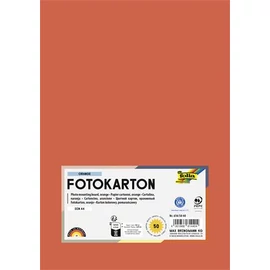 Dekorkarton, 2 oldalas, A4, 300 g, 50 lap, FOLIA, narancs