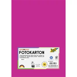 Dekorkarton, 2 oldalas, A4, 300 g, 50 lap, FOLIA, rózsaszín