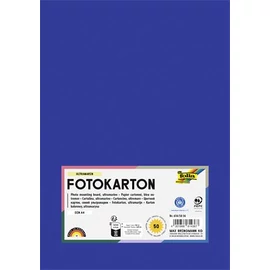 Dekorkarton, 2 oldalas, A4, 300 g, 50 lap, FOLIA, mélykék