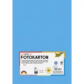 Dekorkarton, 2 oldalas, A4, 300 g, 50 lap, FOLIA, óceánkék