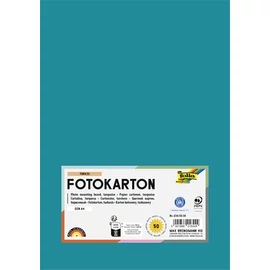 Dekorkarton, 2 oldalas, A4, 300 g, 50 lap, FOLIA, türkiz