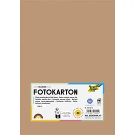 Dekorkarton, 2 oldalas, A4, 300 g, 50 lap, FOLIA, világosbarna