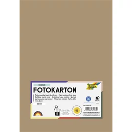 Dekorkarton, 2 oldalas, A4, 300 g, 50 lap, FOLIA, őzbarna