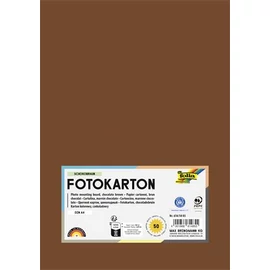 Dekorkarton, 2 oldalas, A4, 300 g, 50 lap, FOLIA, csokoládébarna