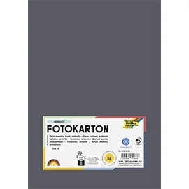 Dekorkarton, 2 oldalas, A4, 300 g, 50 lap, FOLIA, antracitszürke