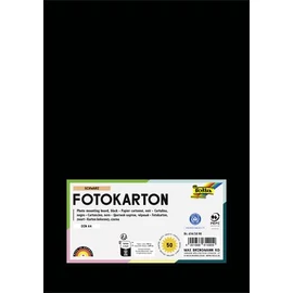 Dekorkarton, 2 oldalas, A4, 300 g, 50 lap, FOLIA, fekete