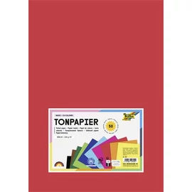 Színes papír, A3, 130 g, 10x5 lap, FOLIA, vegyes színek
