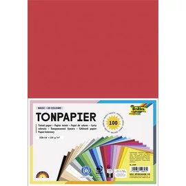 Színes papír, A4, 130 g, 25x4 lap, FOLIA, vegyes színek