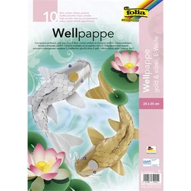 Hullámkarton, 25x35 cm, 10 lap, FOLIA, arany és ezüst vegyes színek