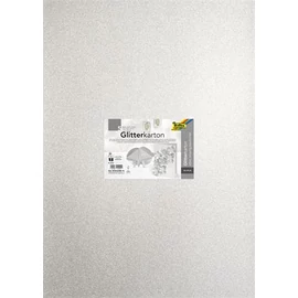 Dekorkarton tömb, csillámos, 1 oldalas, 50x70 cm, 300g, 5 lap, FOLIA, ezüst