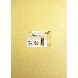 Dekorkarton tömb, csillámos, 1 oldalas, 50x70 cm, 300g, 5 lap, FOLIA, arany