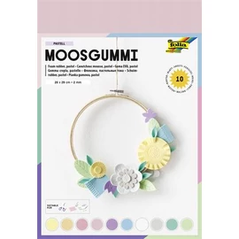 Moosgumi, 20x29 cm, 10 lap, FOLIA "Pastel", 10 különböző pasztell szín