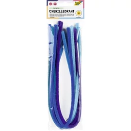 Zseníilia drót, 50 cm, FOLIA "Colour Tone Mix", 10 kék árnyalat