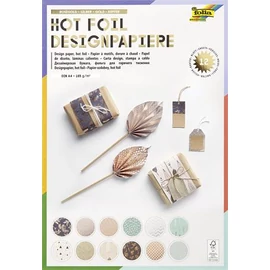 Dekorpapír, A4, 165 g, 12 lap, FOLIA, 12 különböző mintával
