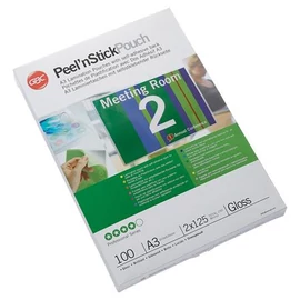 Meleglamináló fólia, 125 mikron, A3, fényes, öntapadó, GBC