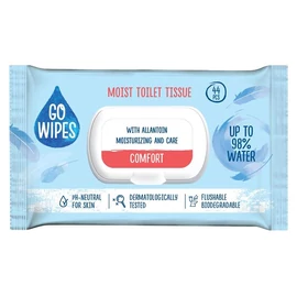 Toalettpapír, nedves, visszazárható tetővel, 44 db, GO WIPES "Comfort"